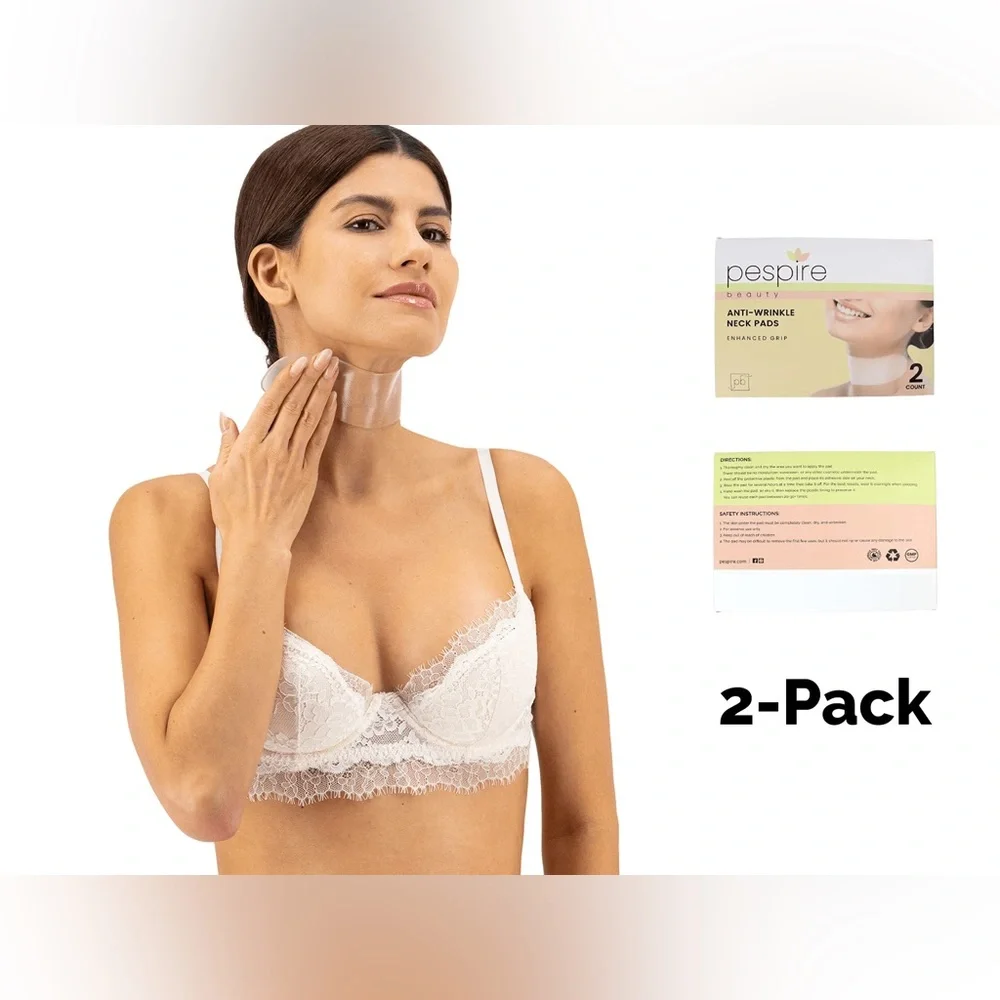 2 Extra-Strength Reusable Adhesive Silicone Pads- Neck Lifting Smoothing Sagging